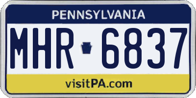 PA license plate MHR6837