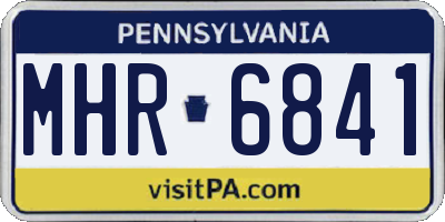 PA license plate MHR6841