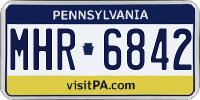 PA license plate MHR6842