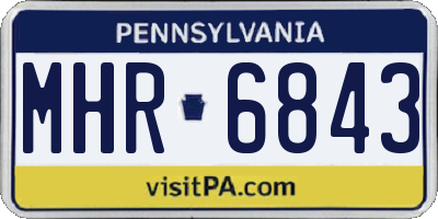 PA license plate MHR6843
