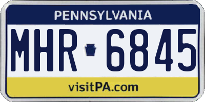PA license plate MHR6845