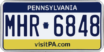 PA license plate MHR6848