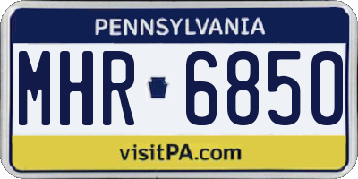 PA license plate MHR6850