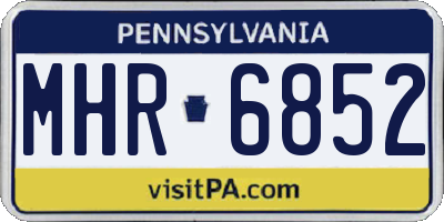 PA license plate MHR6852