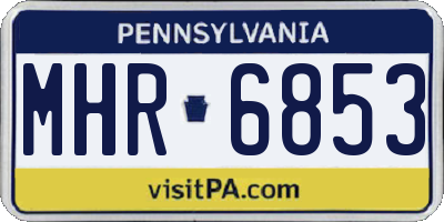 PA license plate MHR6853