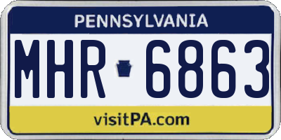 PA license plate MHR6863