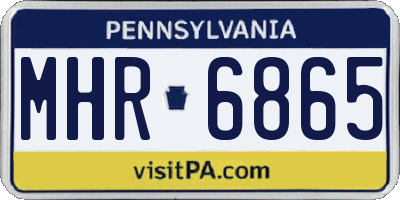 PA license plate MHR6865