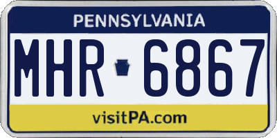 PA license plate MHR6867