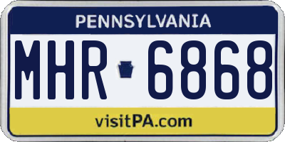 PA license plate MHR6868