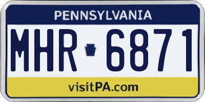 PA license plate MHR6871