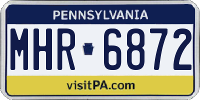 PA license plate MHR6872