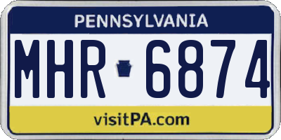 PA license plate MHR6874