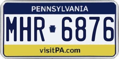 PA license plate MHR6876
