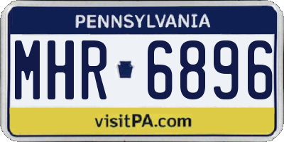 PA license plate MHR6896