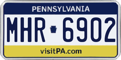 PA license plate MHR6902