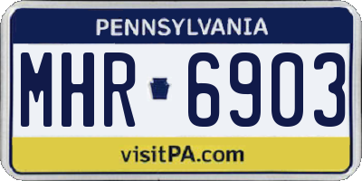 PA license plate MHR6903