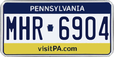 PA license plate MHR6904