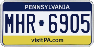 PA license plate MHR6905