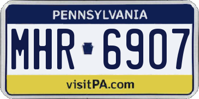 PA license plate MHR6907
