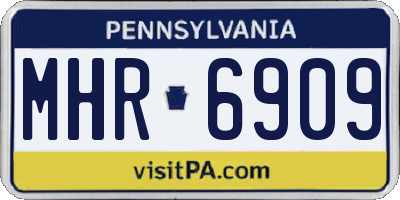 PA license plate MHR6909