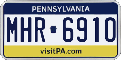 PA license plate MHR6910