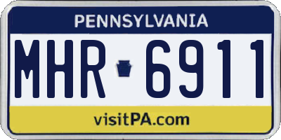 PA license plate MHR6911