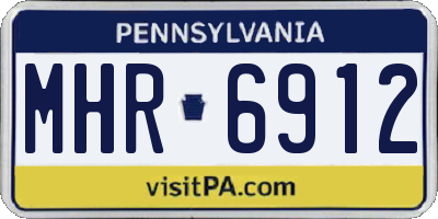 PA license plate MHR6912