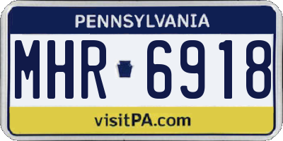 PA license plate MHR6918