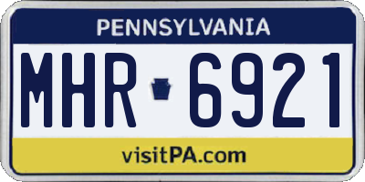 PA license plate MHR6921