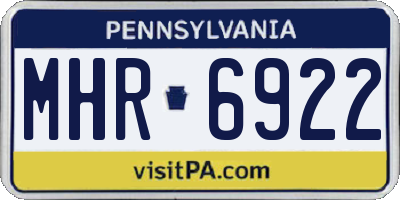 PA license plate MHR6922