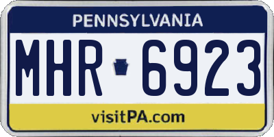 PA license plate MHR6923