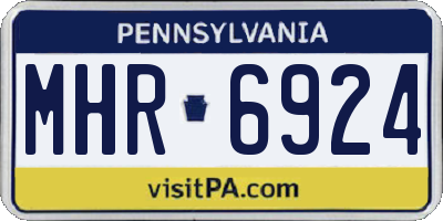 PA license plate MHR6924