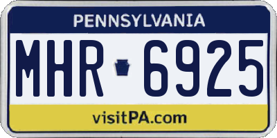 PA license plate MHR6925