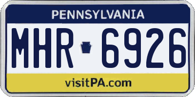 PA license plate MHR6926