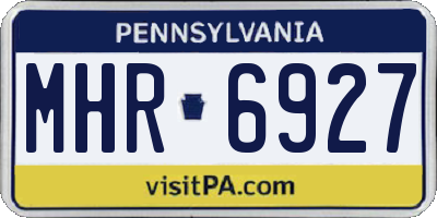 PA license plate MHR6927