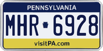 PA license plate MHR6928