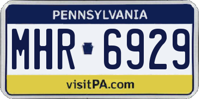 PA license plate MHR6929