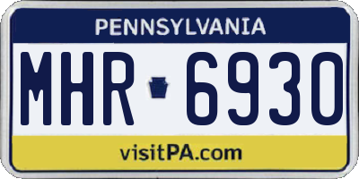 PA license plate MHR6930