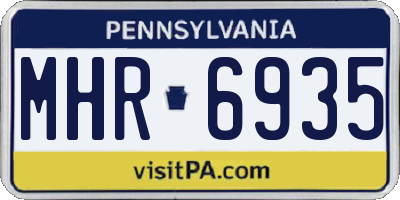 PA license plate MHR6935