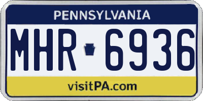 PA license plate MHR6936
