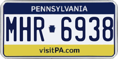 PA license plate MHR6938