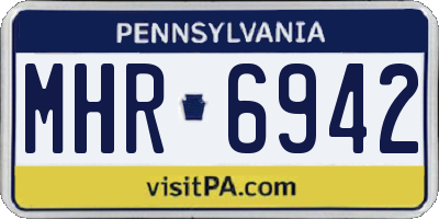 PA license plate MHR6942