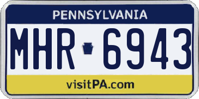 PA license plate MHR6943