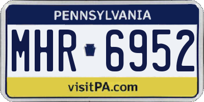 PA license plate MHR6952