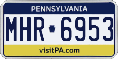 PA license plate MHR6953
