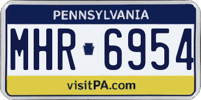 PA license plate MHR6954