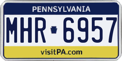 PA license plate MHR6957