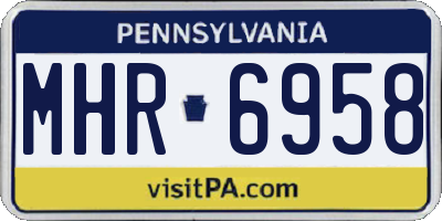 PA license plate MHR6958