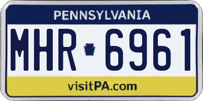 PA license plate MHR6961