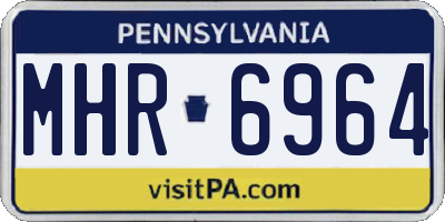 PA license plate MHR6964